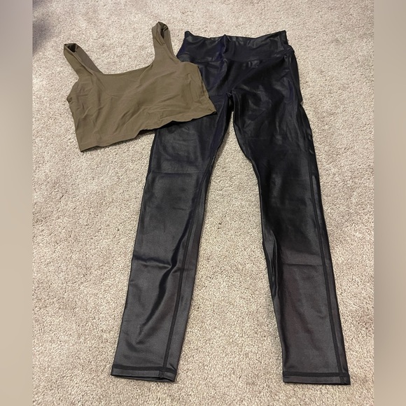 Fabletics Pants - Fabletics Black Leggings with Olive Top
